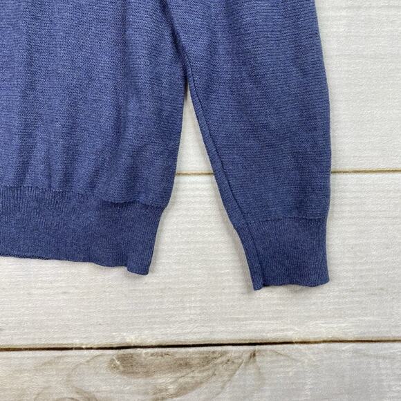 Lachlan Sweater Mens L Blue British Inspired V Neck Pullover 100% Cotton NWT - Picture 2 of 8